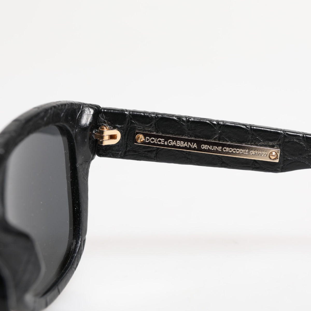 Dolce &amp; Gabbana Black Leather Frame DG4177 Tinted Lens Sunglasses