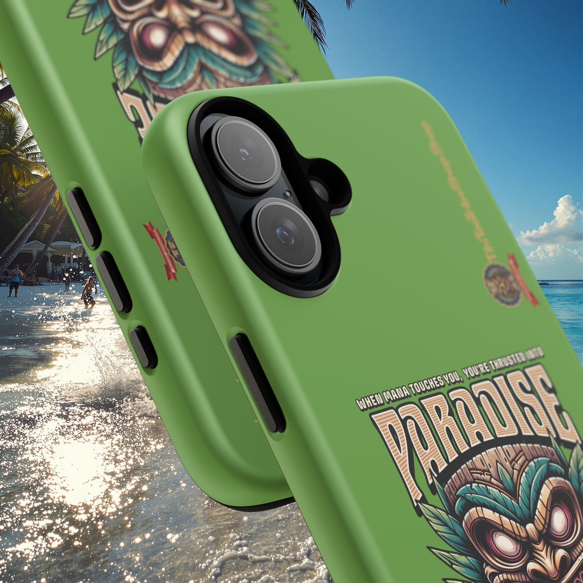 Tahaa – Coque Antichoc Premium « Tiki Féroce » | Design Tribal & Protection Maximale