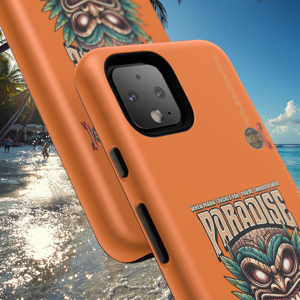 Tahaa – Coque Antichoc Premium « Tiki Féroce » | Design Tribal & Protection Maximale