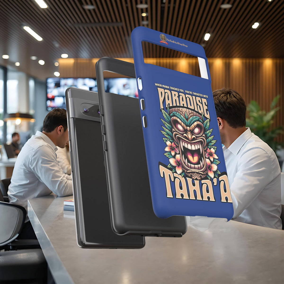 Tahaa – Coque Antichoc Premium « Tiki Féroce » | Design Tribal & Protection Maximale