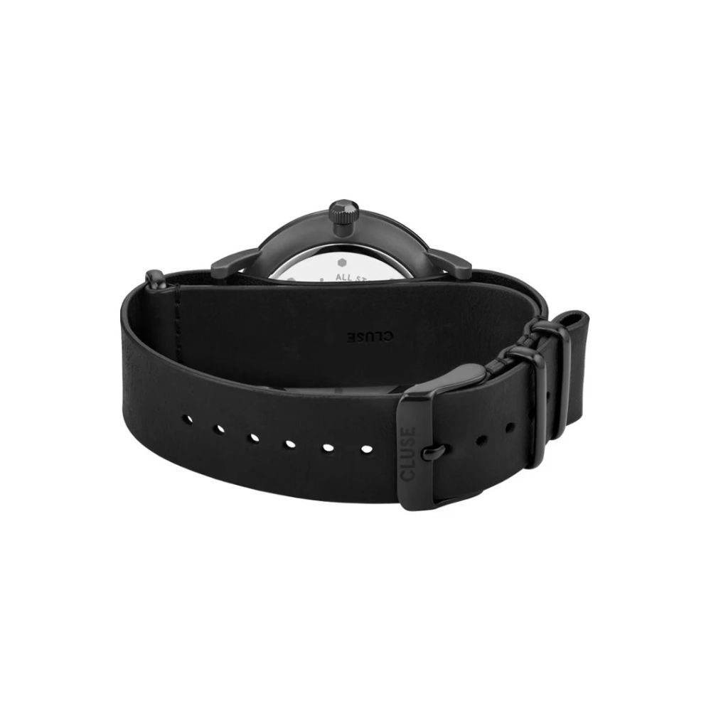 CLUSE Elegant Black Watch with Leather Strap