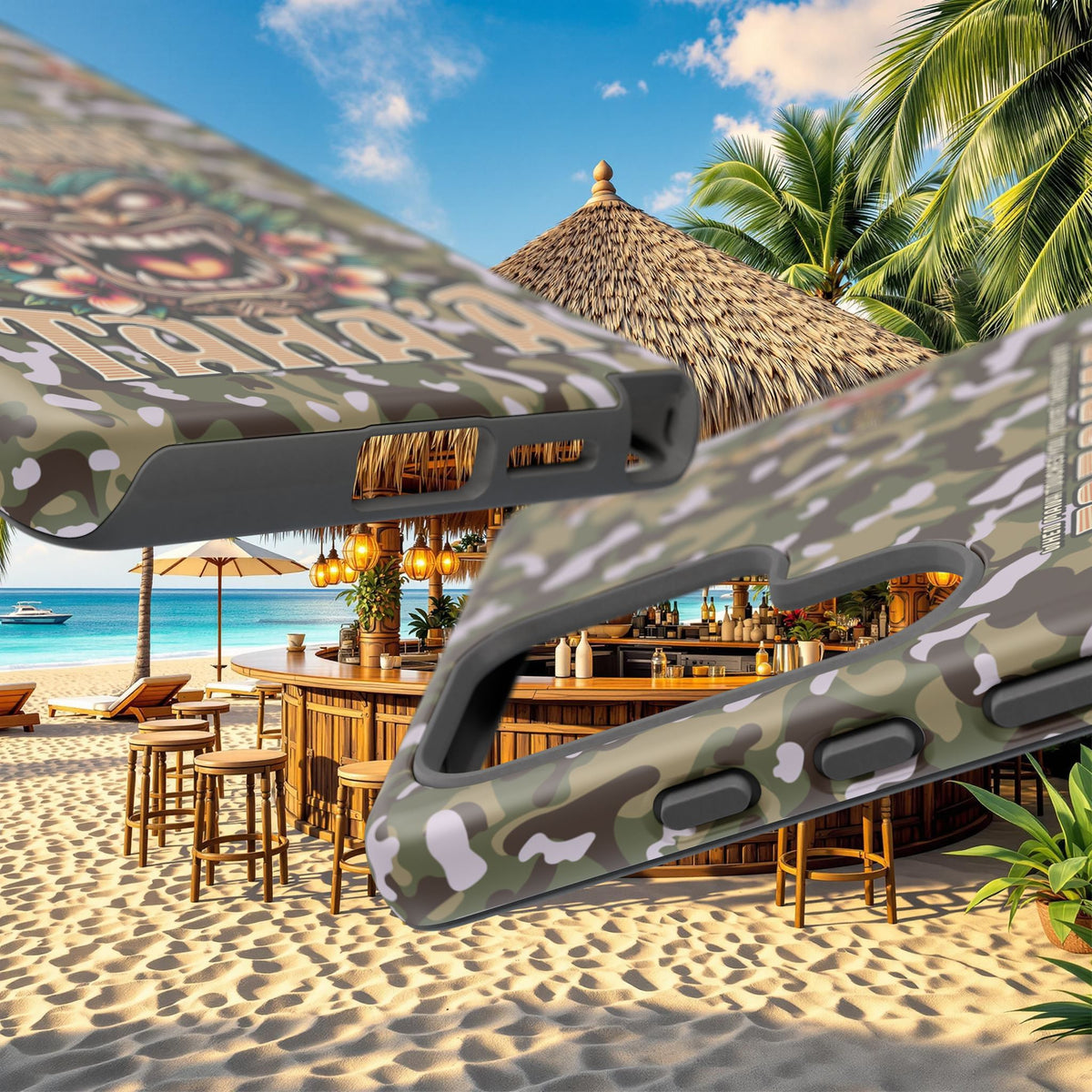 Tahaa – Coque Antichoc Premium « Tiki Féroce » | Design Tribal & Protection Maximale