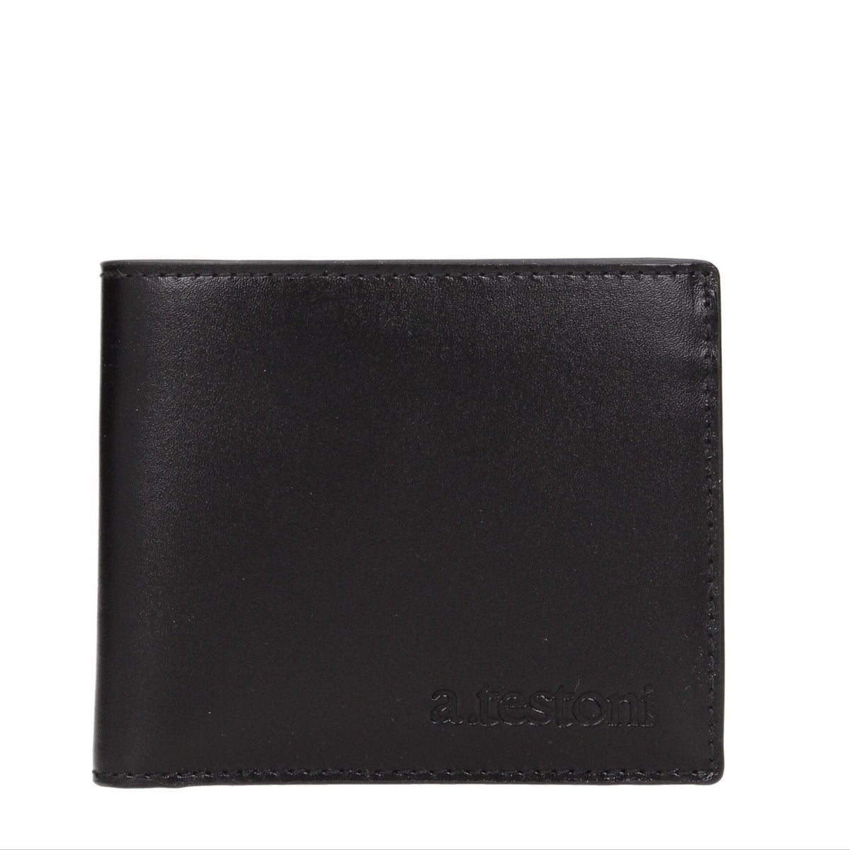 TESTONI Portefeuille en Cuir Noir Classique
