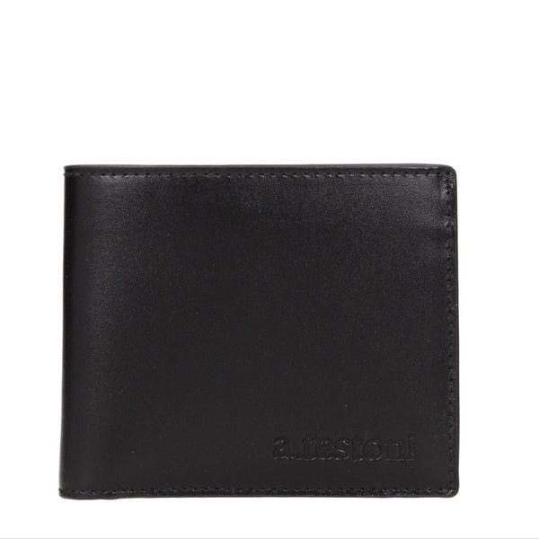 TESTONI Classic Black Leather Wallet