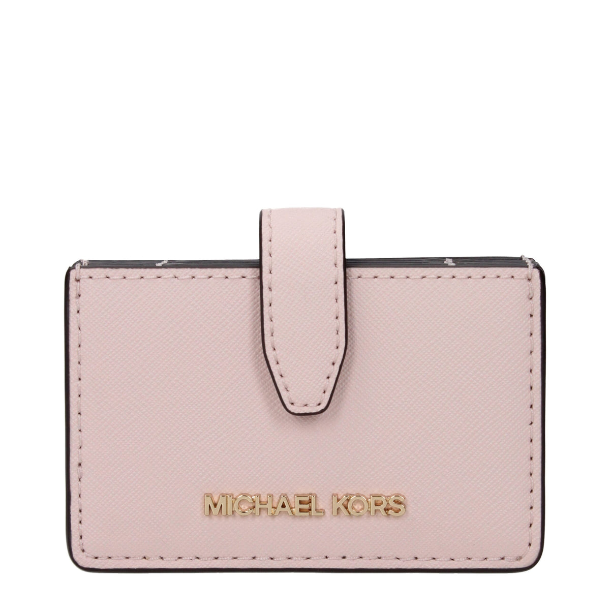 MICHAEL KORS Porte-cartes en Cuir - Rose Poudré Élégant