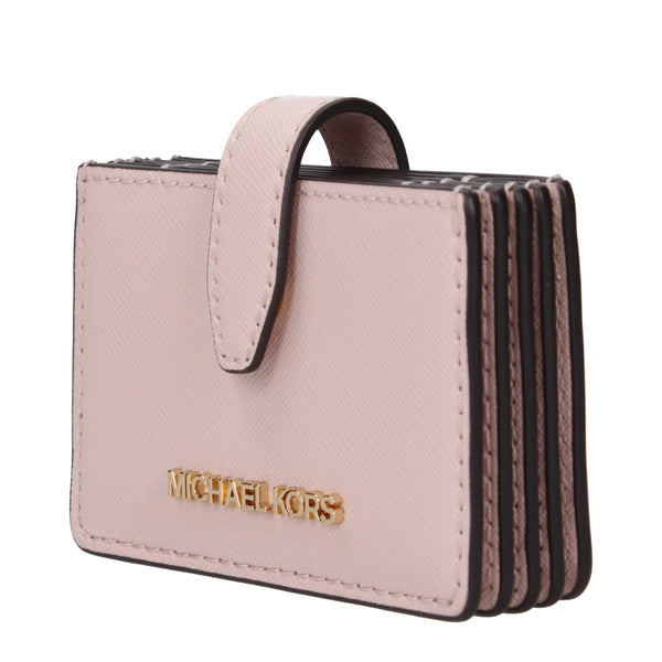 MICHAEL KORS Porte-cartes en Cuir - Rose Poudré Élégant