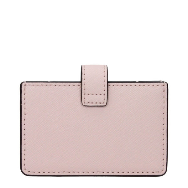 MICHAEL KORS Porte-cartes en Cuir - Rose Poudré Élégant