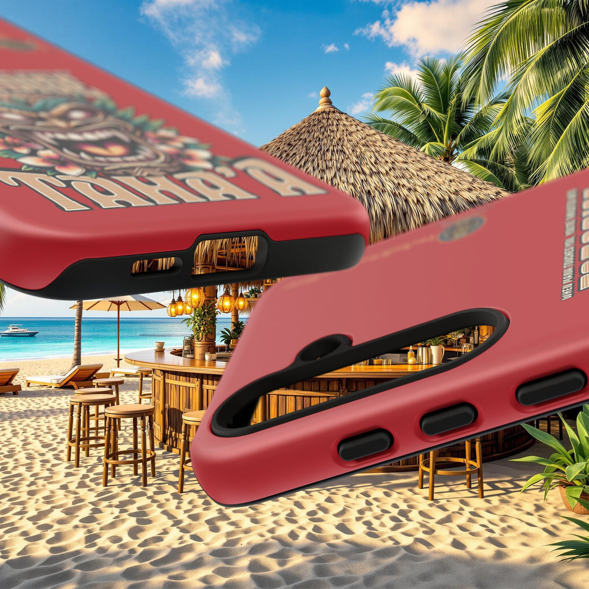 Tahaa – Coque Antichoc Premium « Tiki Féroce » | Design Tribal & Protection Maximale