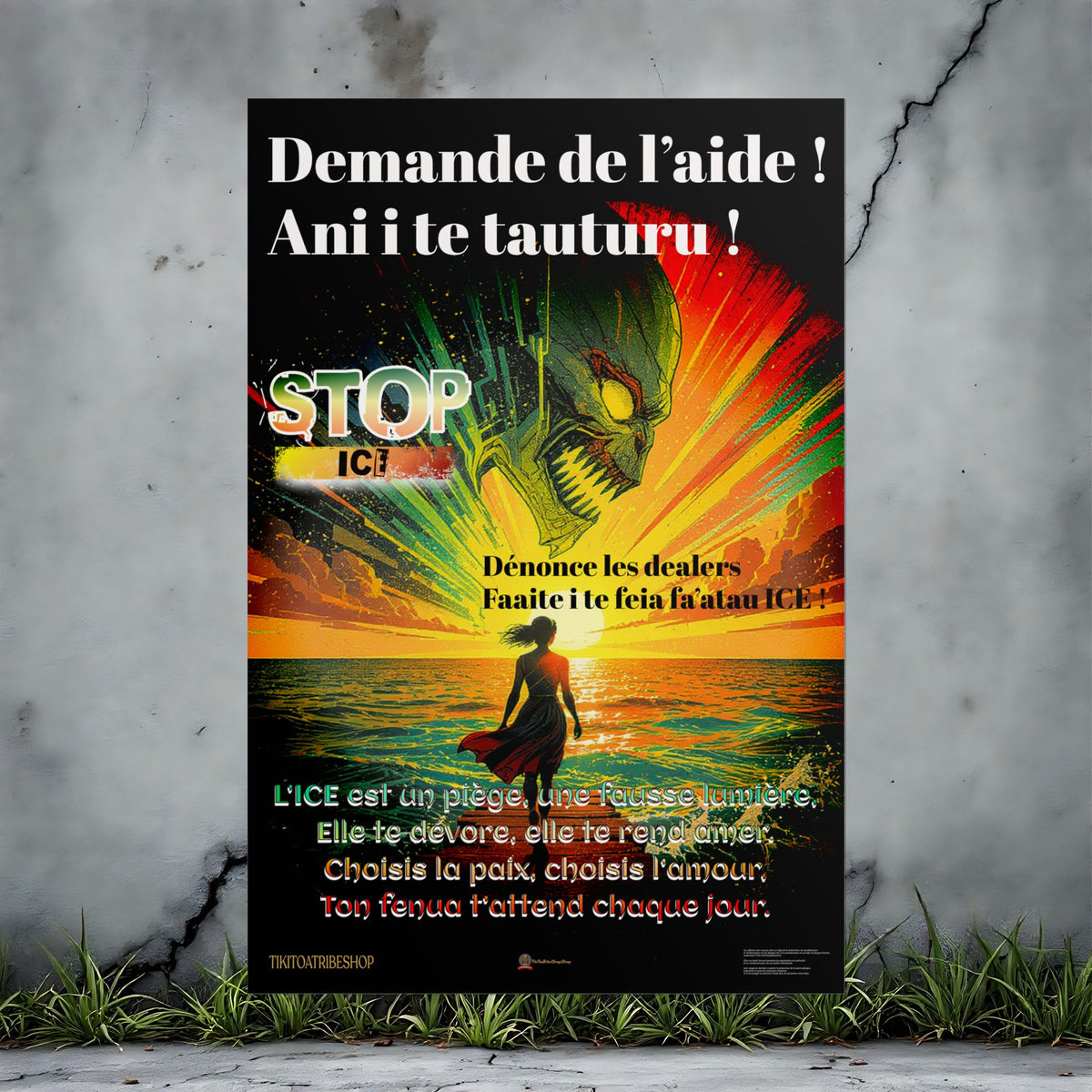 Posters Anti-ICE Polynésie – Affiches de Sensibilisation Contre la Drogue “Paruru i te ora – Brisons les chaînes de l’ICE”