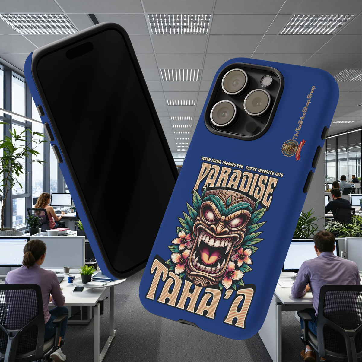 Tahaa – Coque Antichoc Premium « Tiki Féroce » | Design Tribal & Protection Maximale