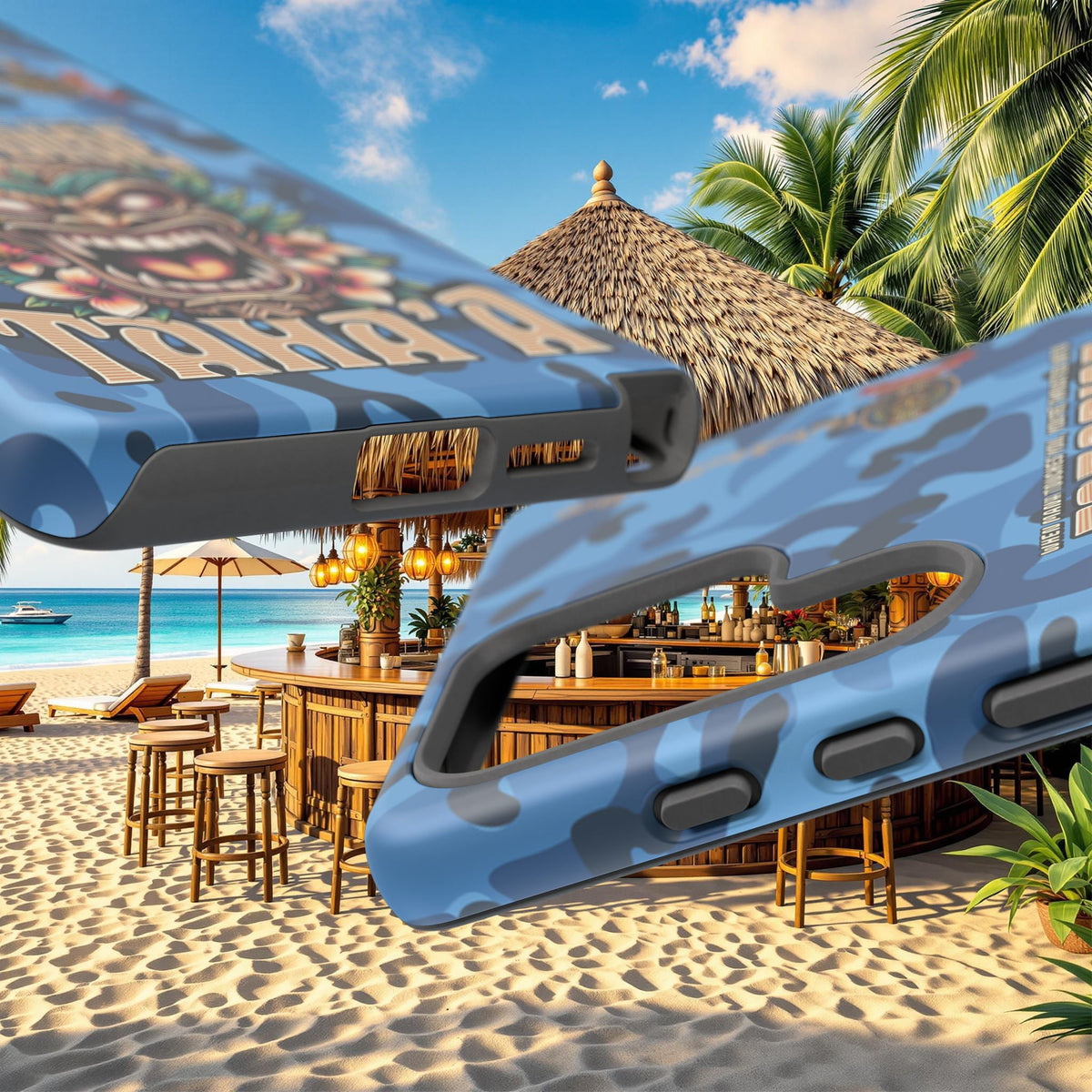 Tahaa – Coque Antichoc Premium « Tiki Féroce » | Design Tribal & Protection Maximale