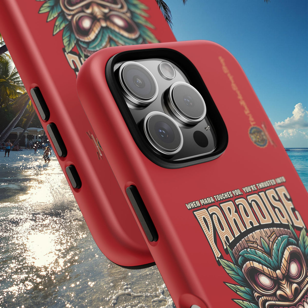 Tahaa – Coque Antichoc Premium « Tiki Féroce » | Design Tribal & Protection Maximale