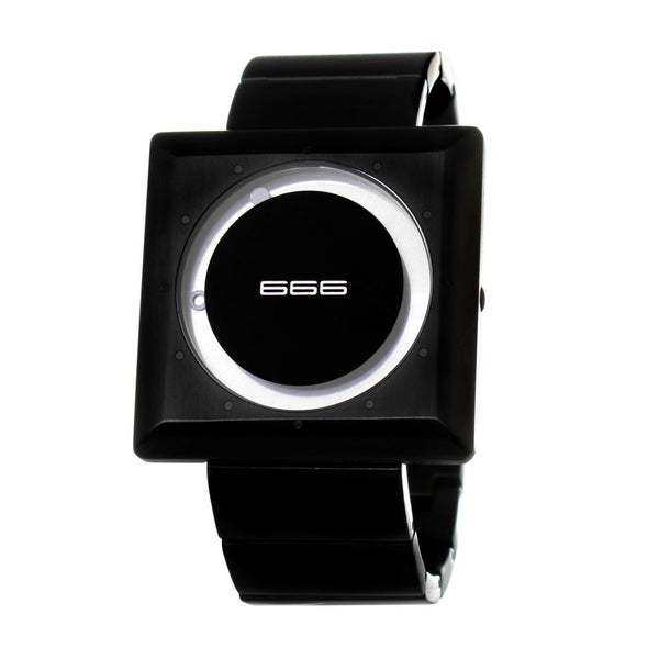666BARCELONA Square Watch Black Steel Unique Design