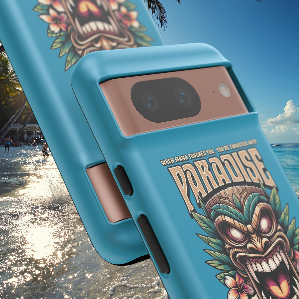 Tahaa – Coque Antichoc Premium « Tiki Féroce » | Design Tribal & Protection Maximale