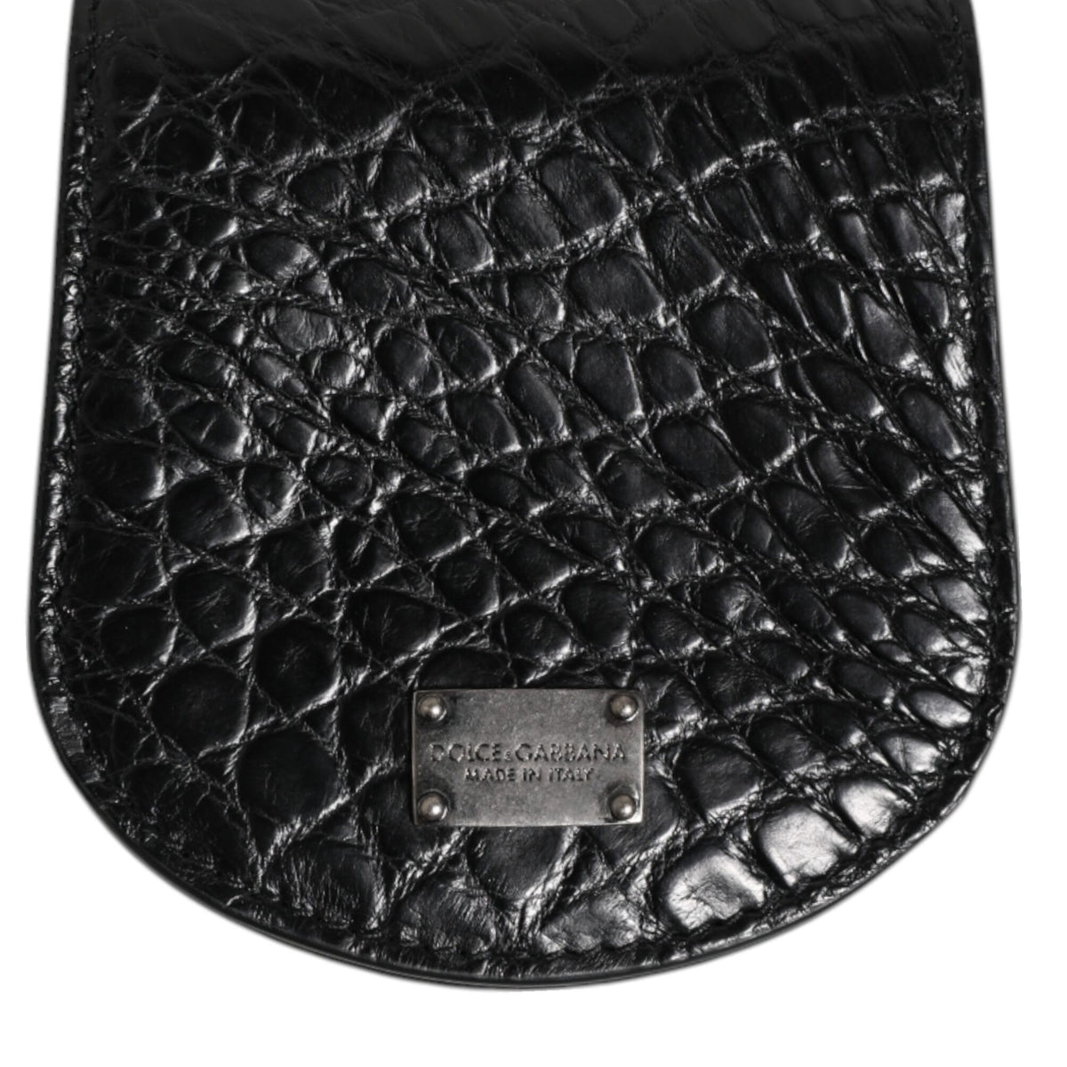 DOLCE & GABBANA Porte-monnaie en Cuir de Caiman Noir