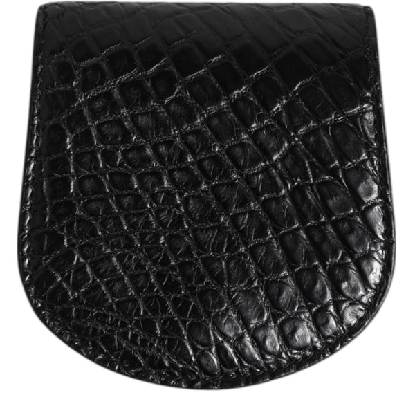 DOLCE &amp; GABBANA Black Caiman Leather Coin Purse