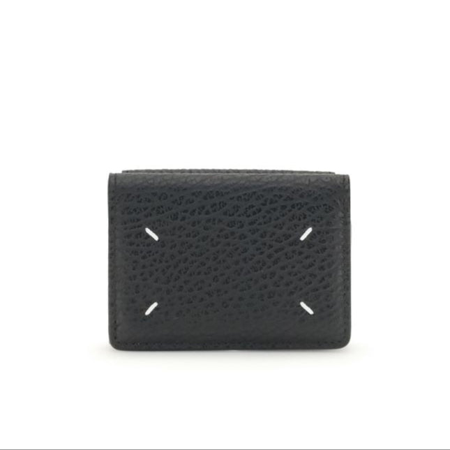 MARGIELA Black Leather Wallet with Four Stitches