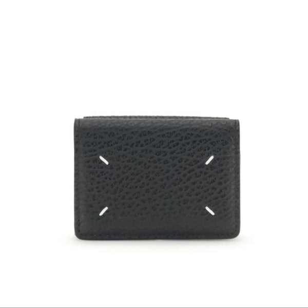 MARGIELA Black Leather Wallet with Four Stitches