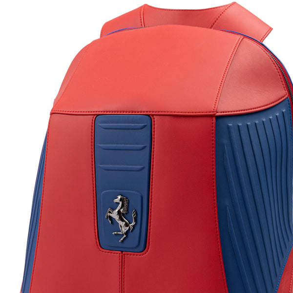 Ferrari Red Leather Technical Backpack