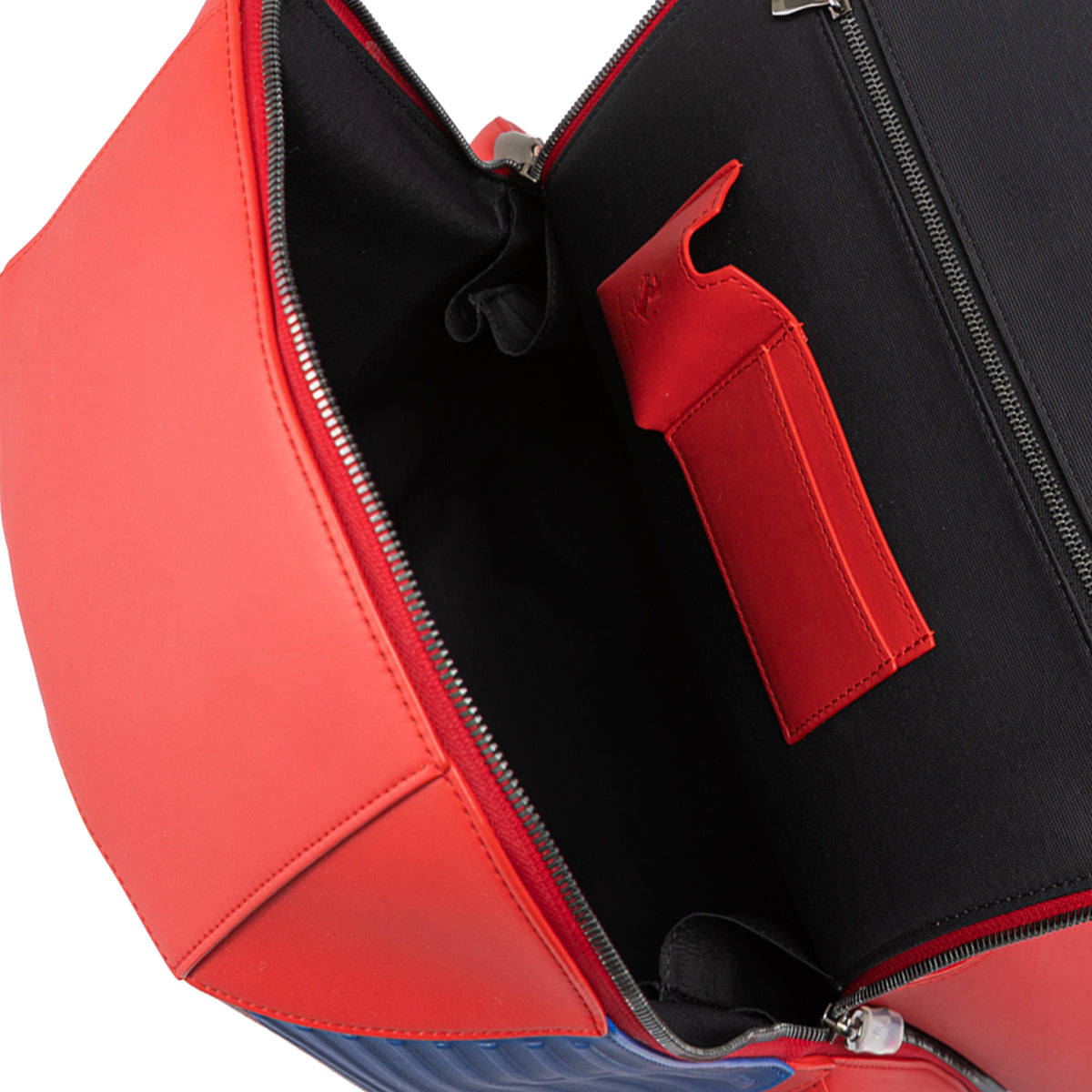 Ferrari Red Leather Technical Backpack