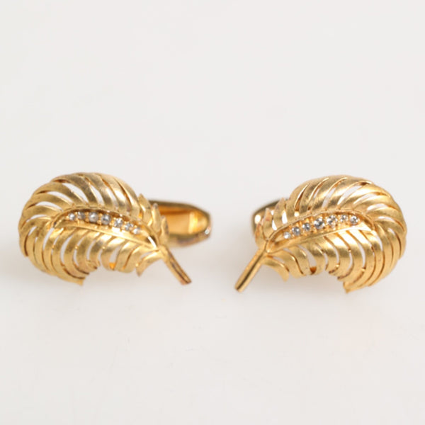 DOLCE & GABBANA Accessoire de Luxe Homme - Boutons de Manchette Feuille Cristal