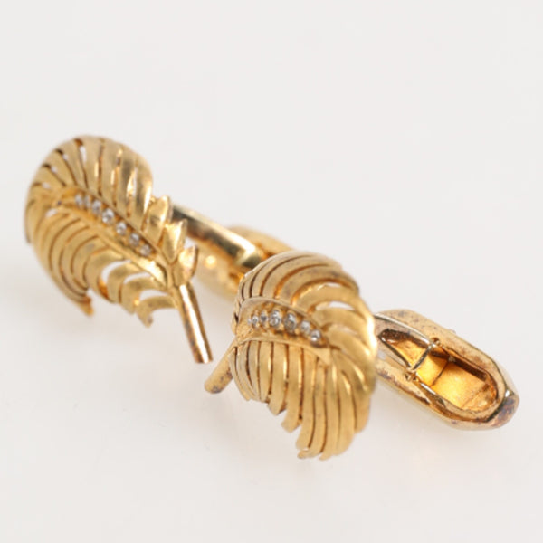 DOLCE & GABBANA Accessoire de Luxe Homme - Boutons de Manchette Feuille Cristal