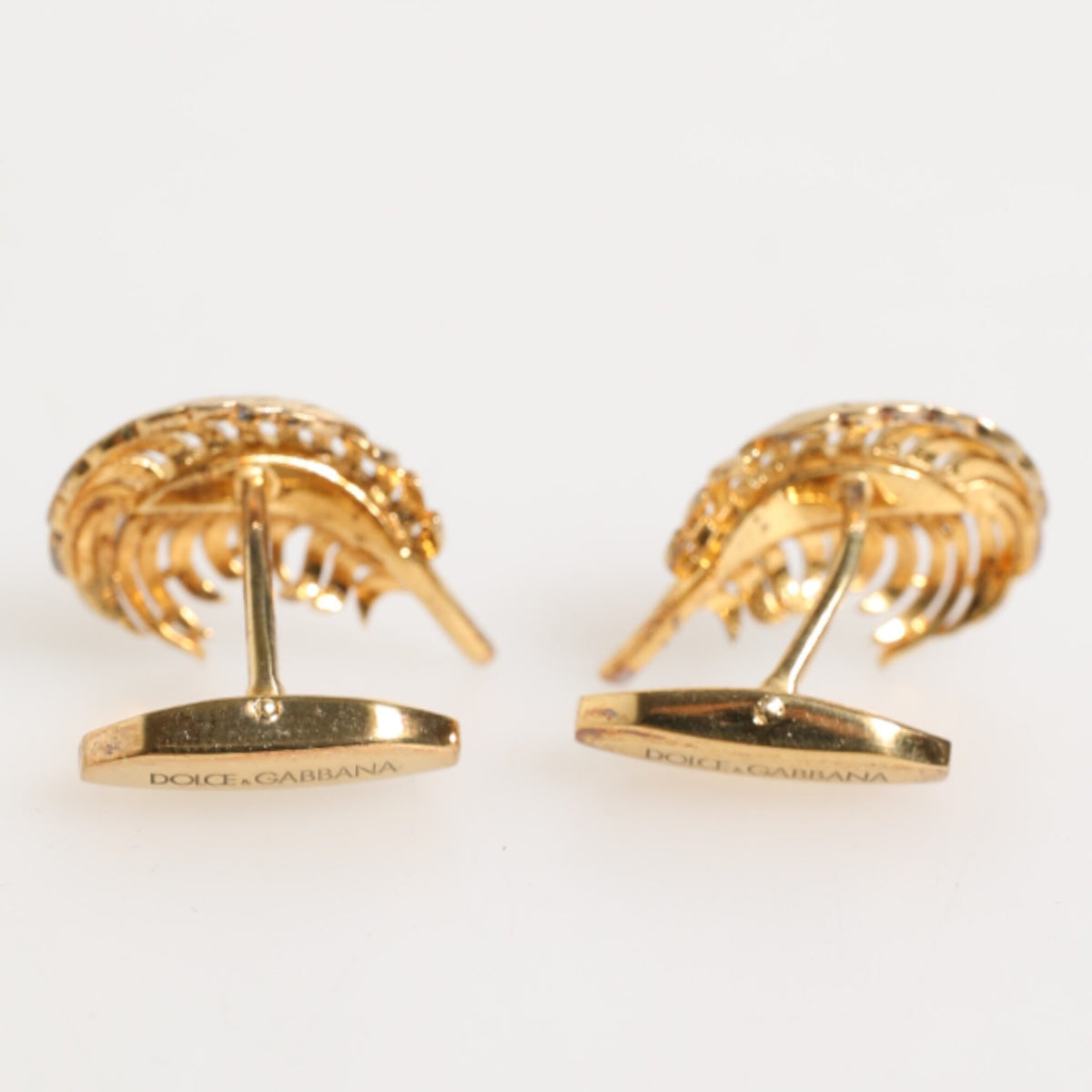 DOLCE & GABBANA Accessoire de Luxe Homme - Boutons de Manchette Feuille Cristal