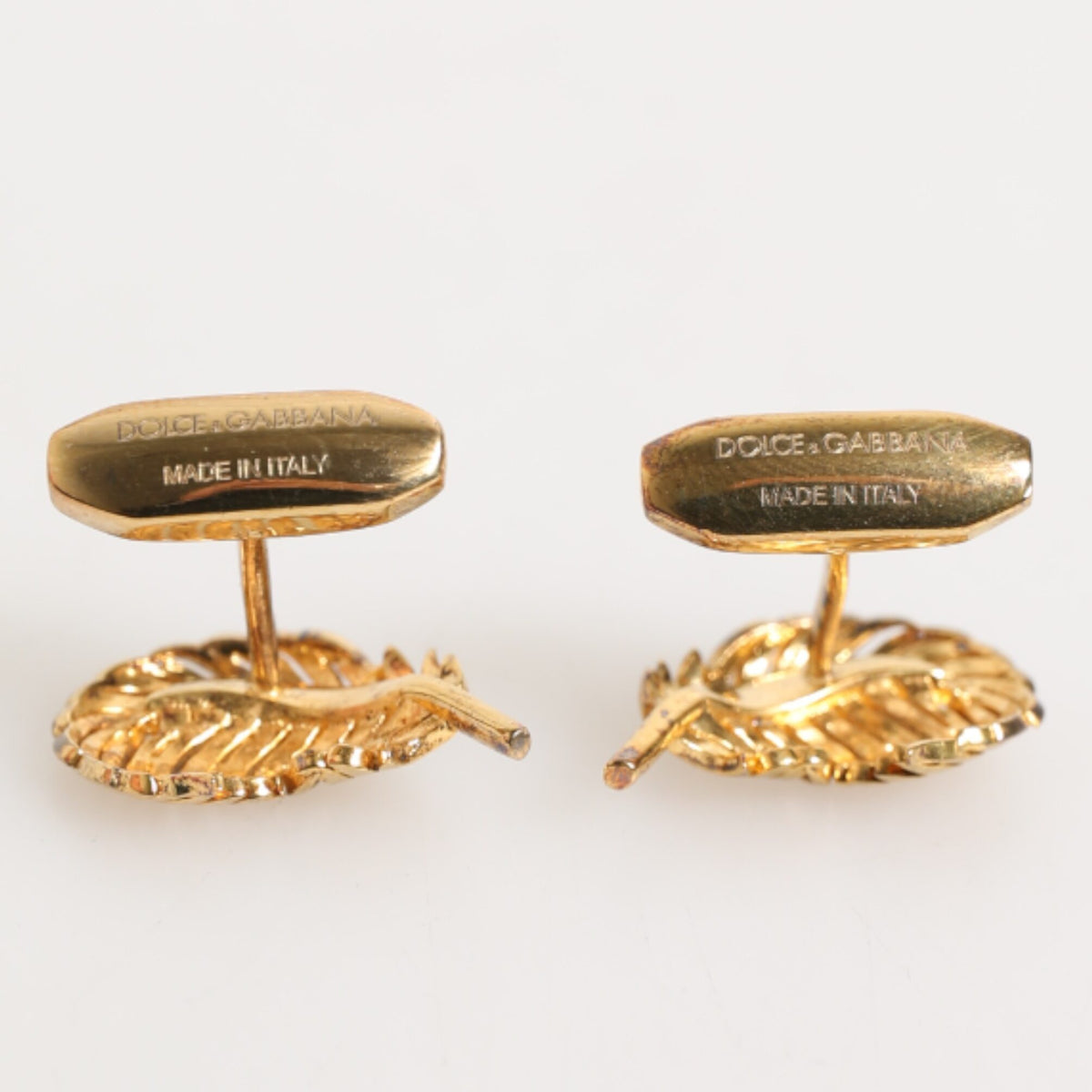 DOLCE & GABBANA Accessoire de Luxe Homme - Boutons de Manchette Feuille Cristal