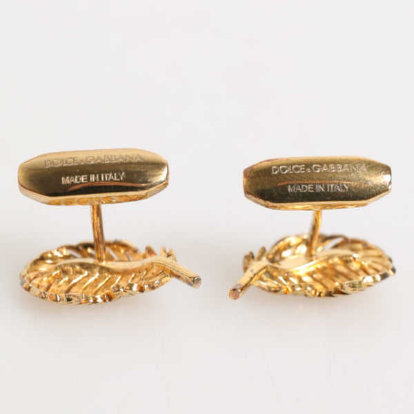 DOLCE & GABBANA Accessoire de Luxe Homme - Boutons de Manchette Feuille Cristal
