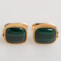 DOLCE & GABBANA Accessoire de Luxe Homme - Boutons de Manchette Carrés Malachite