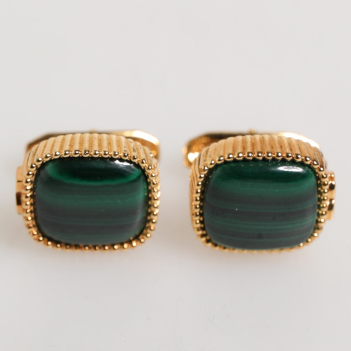 DOLCE & GABBANA Accessoire de Luxe Homme - Boutons de Manchette Carrés Malachite