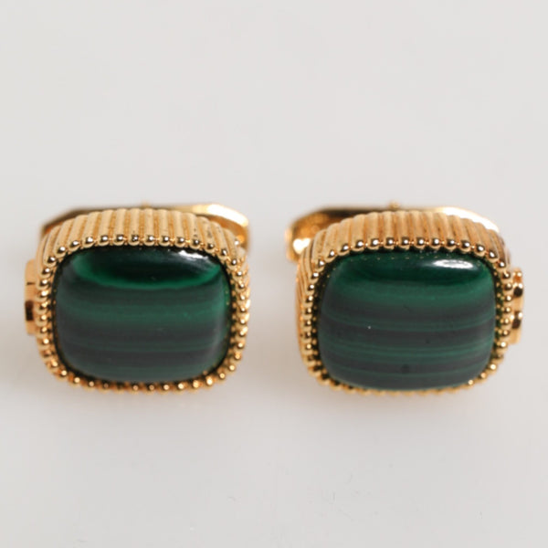 DOLCE & GABBANA Accessoire de Luxe Homme - Boutons de Manchette Carrés Malachite