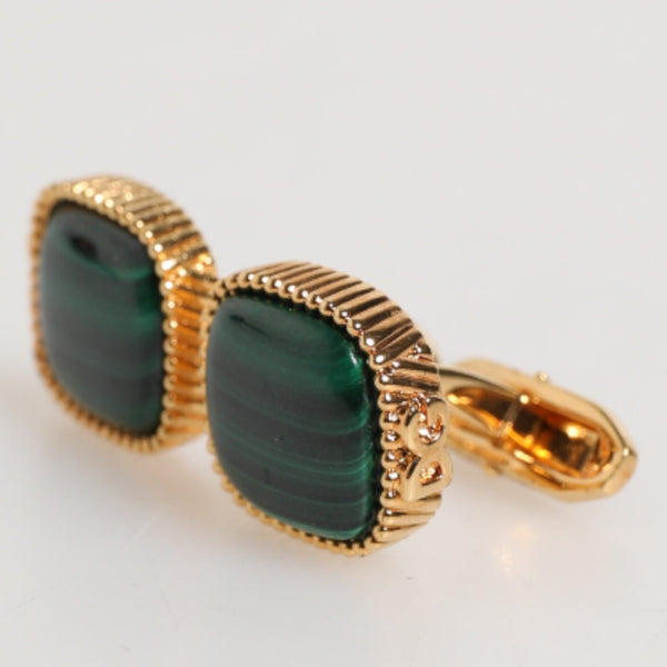 DOLCE & GABBANA Accessoire de Luxe Homme - Boutons de Manchette Carrés Malachite