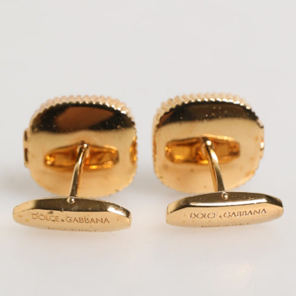 DOLCE & GABBANA Accessoire de Luxe Homme - Boutons de Manchette Carrés Malachite