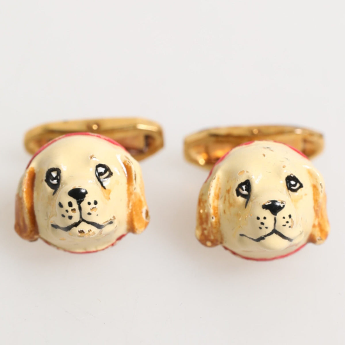 DOLCE & GABBANA Boutons de Manchette Chiens/Chiots Vintage - Accessoire Masculin Authentique