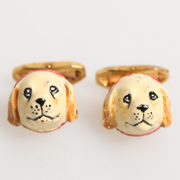 DOLCE & GABBANA Boutons de Manchette Chiens/Chiots Vintage - Accessoire Masculin Authentique