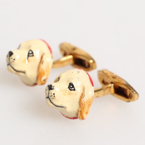 DOLCE & GABBANA Boutons de Manchette Chiens/Chiots Vintage - Accessoire Masculin Authentique