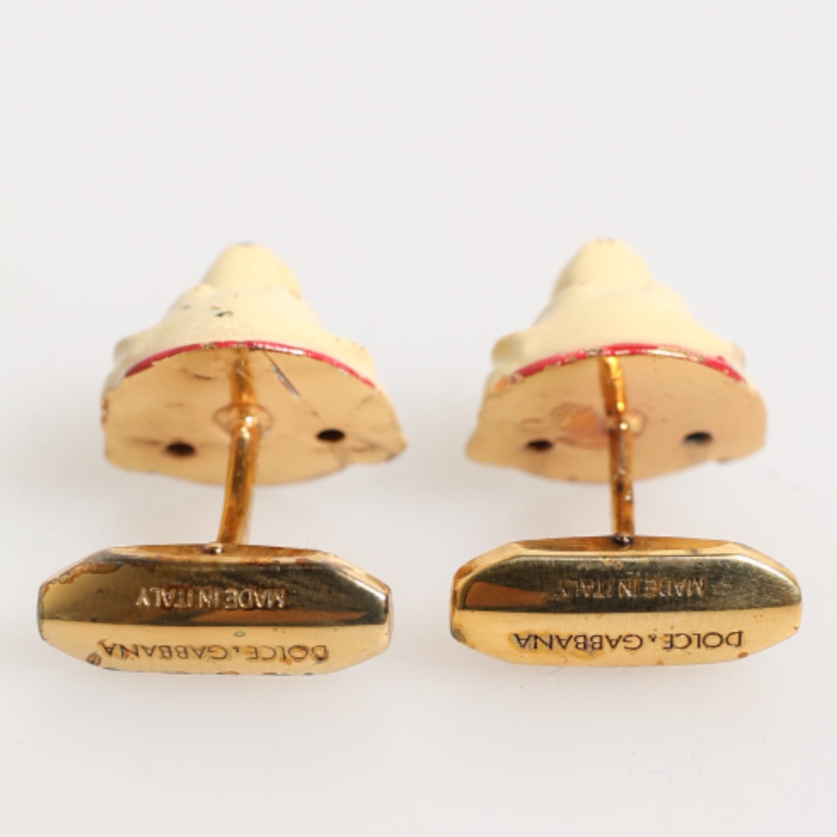 DOLCE & GABBANA Boutons de Manchette Chiens/Chiots Vintage - Accessoire Masculin Authentique