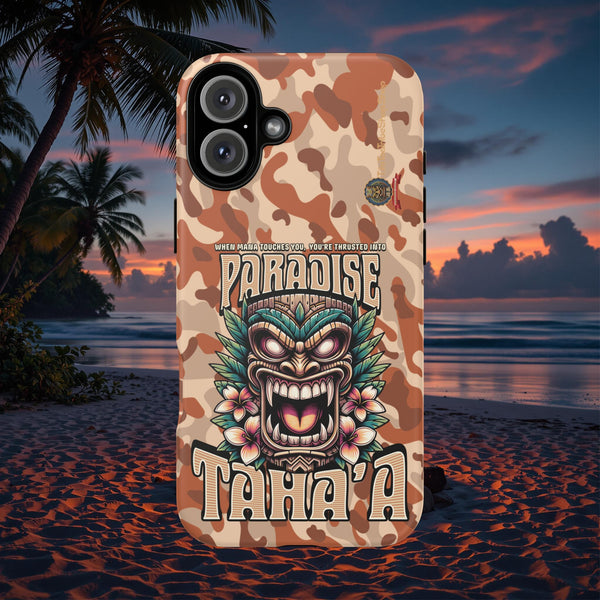 Tahaa – Coque Antichoc Premium « Tiki Féroce » | Design Tribal & Protection Maximale