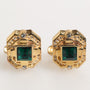 DOLCE & GABBANA Boutons de Manchette de Luxe Argent Sterling - Cristal Vert