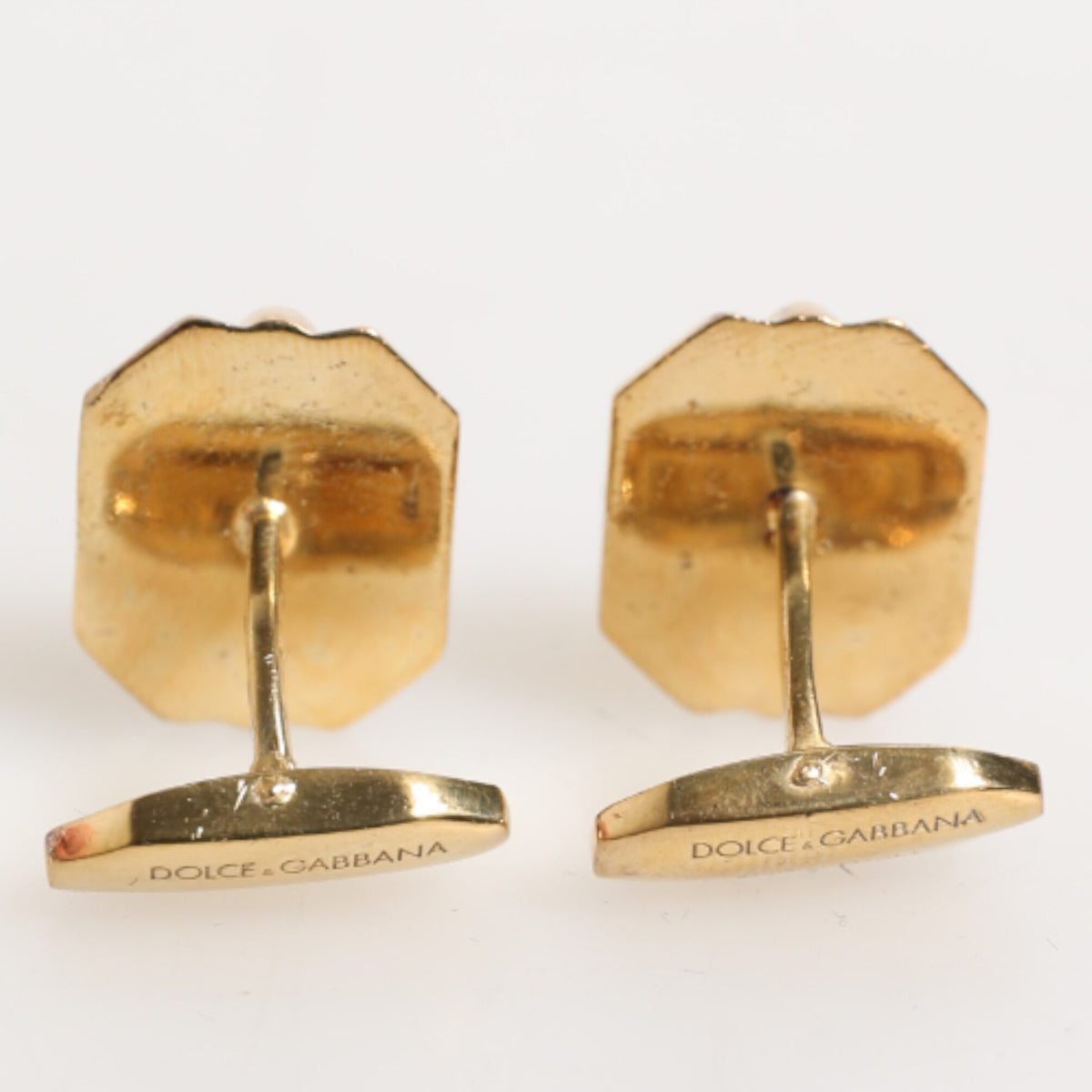 DOLCE & GABBANA Boutons de Manchette de Luxe Argent Sterling - Cristal Vert