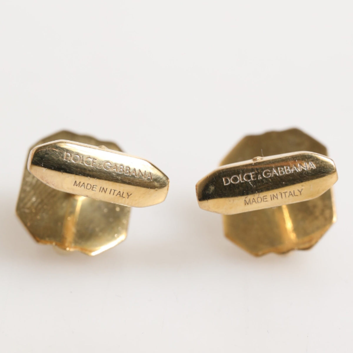 DOLCE & GABBANA Boutons de Manchette de Luxe Argent Sterling - Cristal Vert