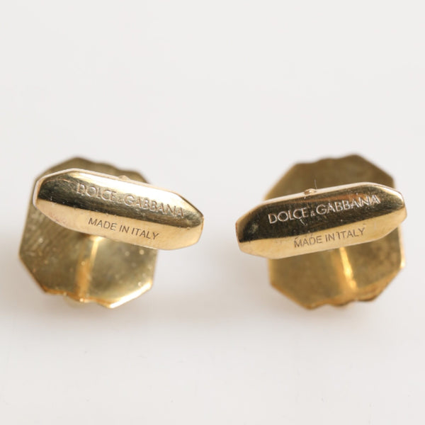 DOLCE & GABBANA Boutons de Manchette de Luxe Argent Sterling - Cristal Vert