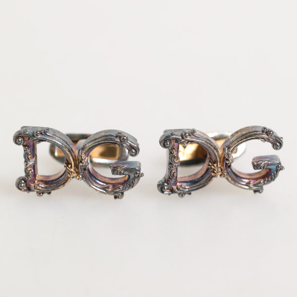 DOLCE & GABBANA Boutons de Manchette Or & Argent 925 - Icône de Marque