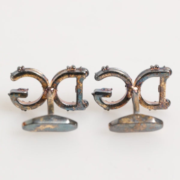 DOLCE & GABBANA Boutons de Manchette Or & Argent 925 - Icône de Marque