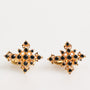 DOLCE & GABBANA Boutons de Manchette Croix & Cristal Noir - Laiton Doré