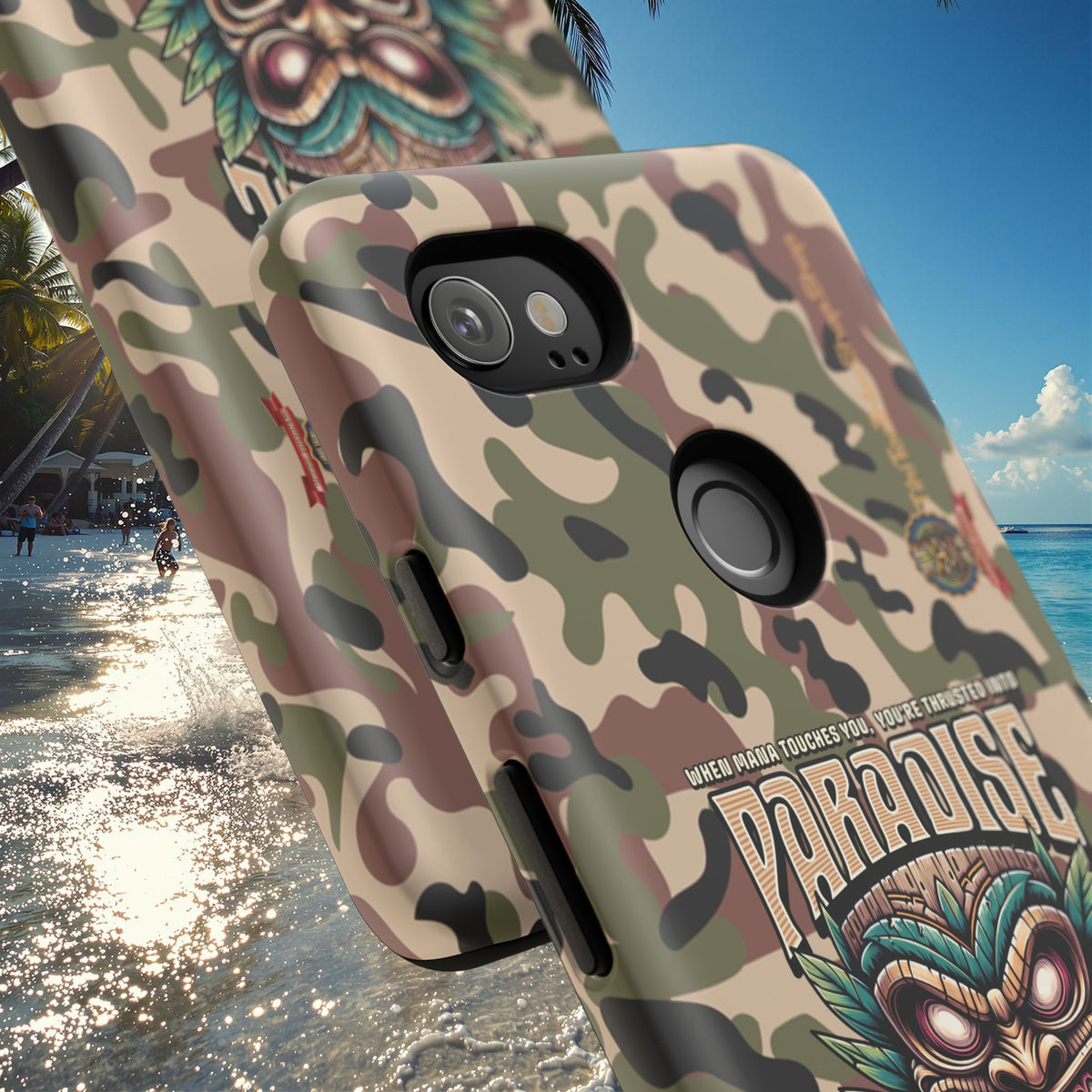 Tahaa – Coque Antichoc Premium « Tiki Féroce » | Design Tribal & Protection Maximale
