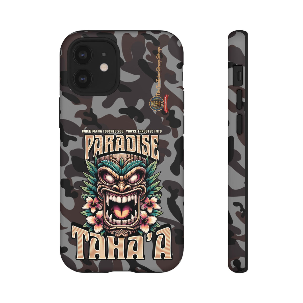 Tahaa – Coque Antichoc Premium « Tiki Féroce » | Design Tribal & Protection Maximale