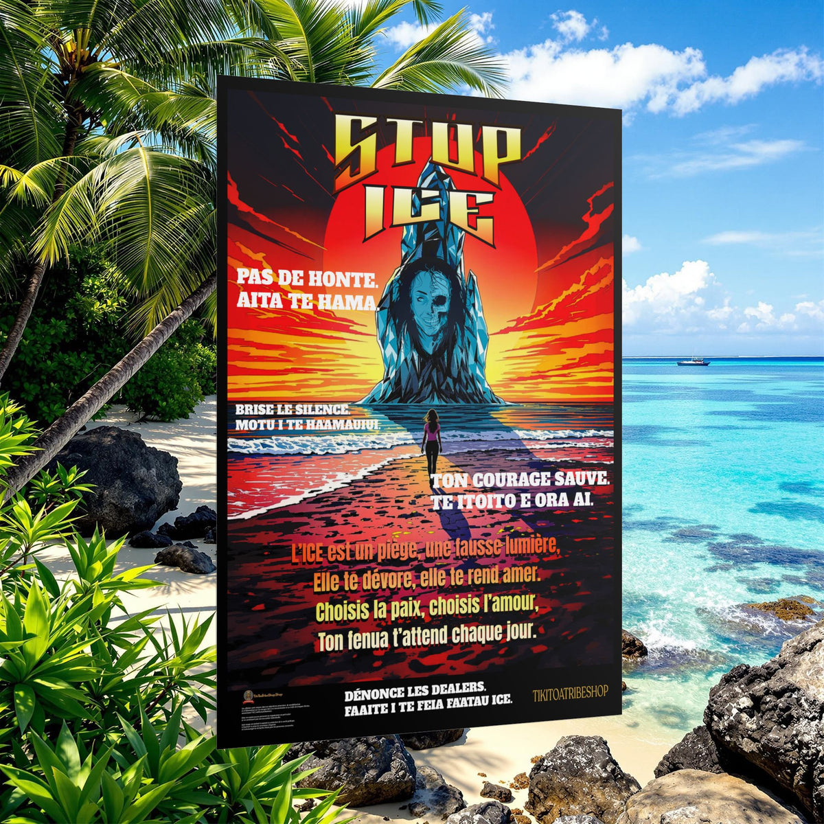 Posters Anti-ICE Polynésie – Affiches de Sensibilisation Contre la Drogue “Paruru i te ora – Brisons les chaînes de l’ICE”