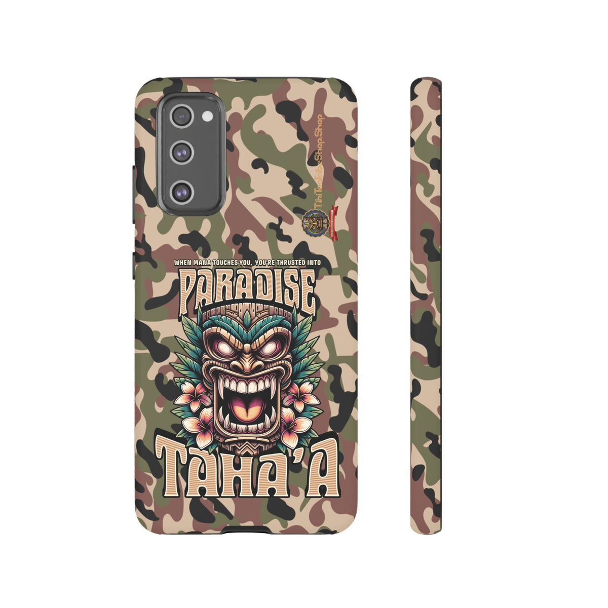 Tahaa – Coque Antichoc Premium « Tiki Féroce » | Design Tribal & Protection Maximale